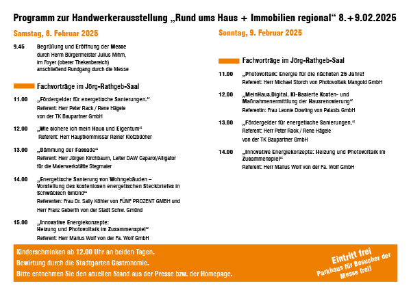 Fachvorträge Programm Handwerkerausstellung Schwäbisch Gmünd